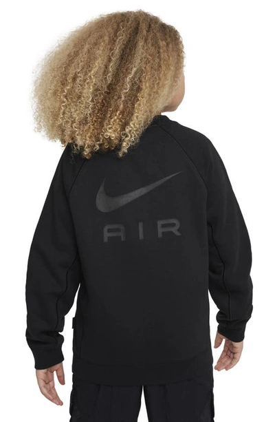 Shop Nike Kids'  Air Crewneck Sweatshirt In Black/ Black