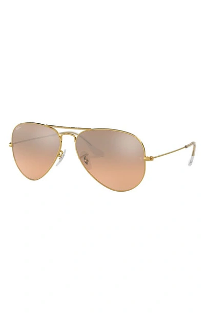 Ray Ban Original 62mm Aviator Sunglasses In Pink Flash
