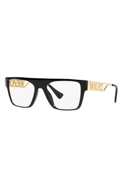 Shop Versace 53mm Rectangular Optical Glasses In Black