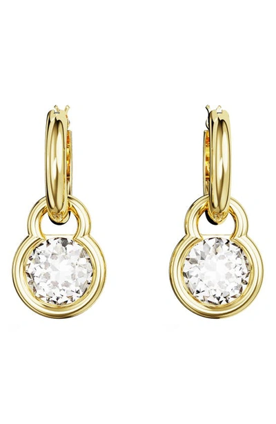 Shop Swarovski Dextera Crystal Huggie Hoop Earrings In Gold