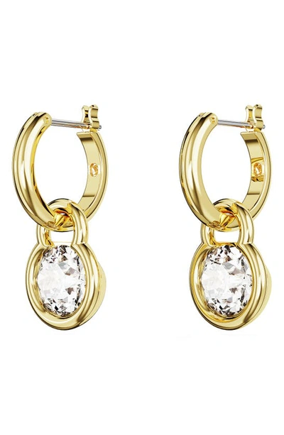 Shop Swarovski Dextera Crystal Huggie Hoop Earrings In Gold