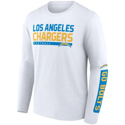 Shop Fanatics Branded Powder Blue/white Los Angeles Chargers Two-pack 2023 Schedule T-shirt Combo Set
