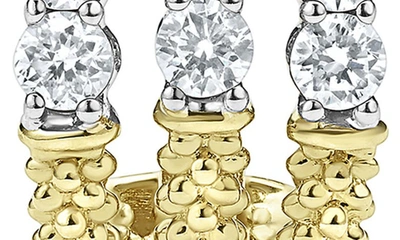 Lagos 18k Gold Signature Caviar Superfine Half Hoop Earrings In Gold