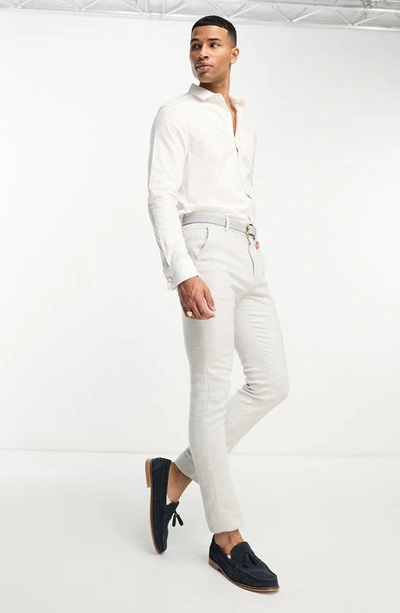 Shop Asos Design Regular Fit Royal Oxford Button-up Shirt In White