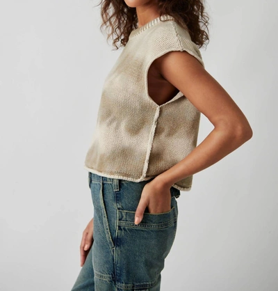 Shop Free People Stolen Hearts Washed Vest In Taupe Grey Combo In Multi