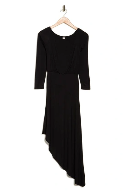 Shop Go Couture Asymmetric Maxi Dress In Black