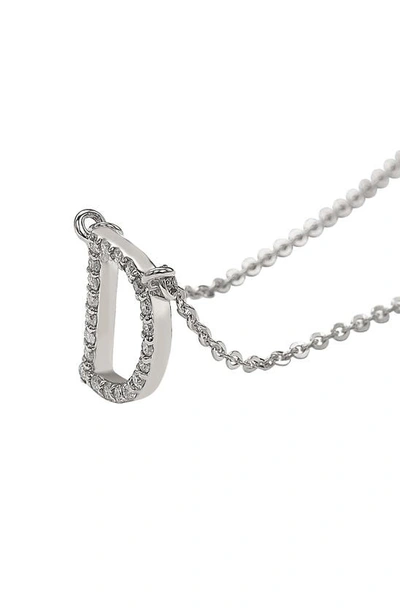 Suzy Levian Diamond Pavé Initial Pendant Necklace In White- D