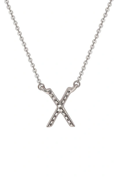 Suzy Levian Diamond Pavé Initial Pendant Necklace In White- X