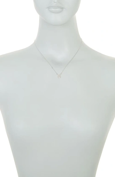 Suzy Levian Diamond Pavé Initial Pendant Necklace In White- N