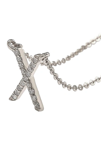 Suzy Levian Diamond Pavé Initial Pendant Necklace In White- X