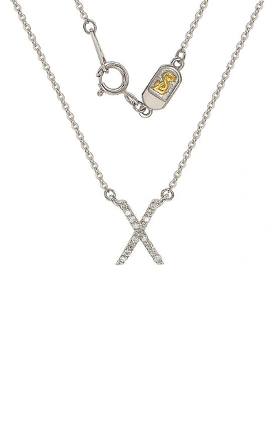 Suzy Levian Diamond Pavé Initial Pendant Necklace In White- X