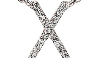 Suzy Levian Diamond Pavé Initial Pendant Necklace In White- X