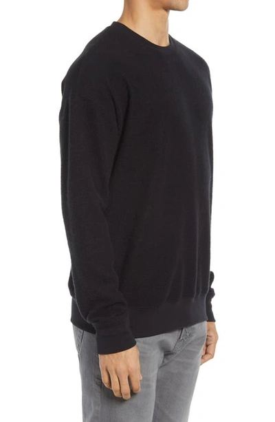 Shop Bella+canvas Cotton Blend Crewneck Sweatshirt In Black