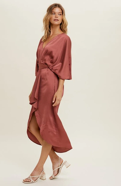 Shop Wishlist Faux Wrap Dress In Mauve