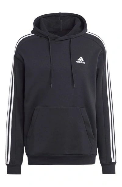 Shop Adidas Originals Fleece 3-stripes Hoodie In Black