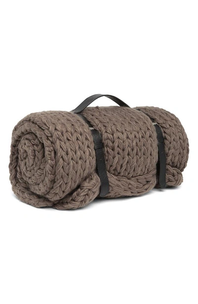 Shop Northpoint Chunky Knit Throw In Grey