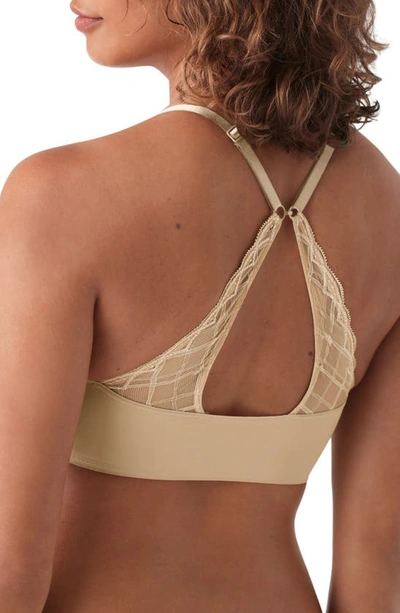 Shop True & Co. True & Co True Body Boost Triangle Lace Convertible Strap Bra In Desert