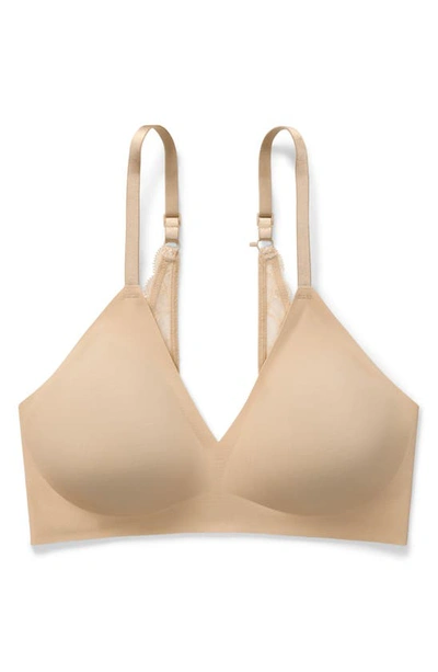 Shop True & Co. True Body Boost Triangle Lace Convertible Strap Bra In Desert