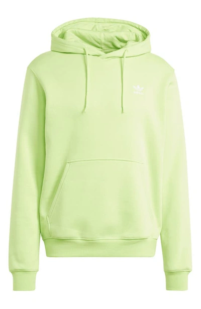 Shop Adidas Originals Trefoil Essentials Hoodie In Pulse Lime
