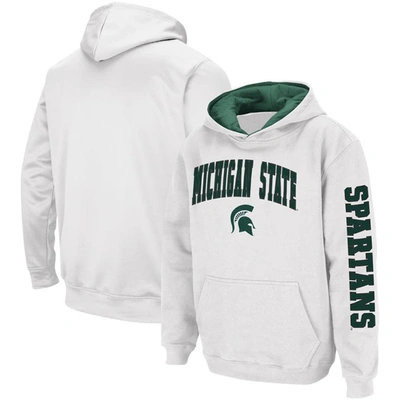 Shop Colosseum Youth   White Michigan State Spartans 2-hit Pullover Hoodie