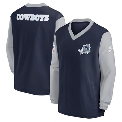 Shop Nike Navy Dallas Cowboys 2023 Sideline V-neck Pullover Windshirt