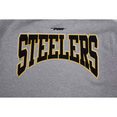 Men's Pittsburgh Steelers Pro Standard Heather Gray Crest Emblem Pullover  Sweatshirt