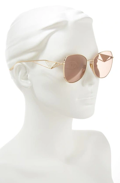 Shop Prada 57mm Irregular Sunglasses In Gold