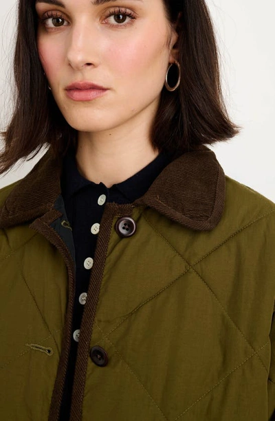 Shop Alex Mill Quinn Quilted Nylon Jacket In Military Green