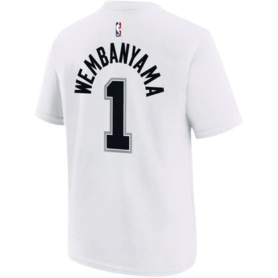 Shop Nike Youth  Victor Wembanyama White San Antonio Spurs Name & Number Association T-shirt