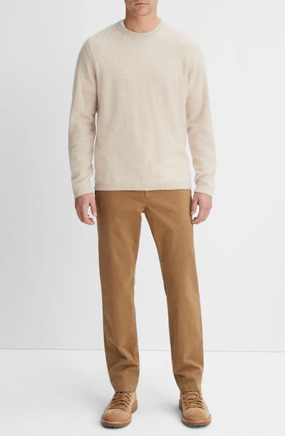 Shop Vince Boiled Cashmere Crewneck Sweater In Light Heather Runyon