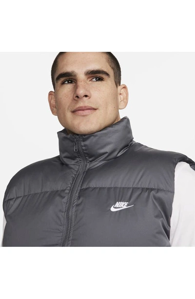 Shop Nike Club Water Repellent Primaloft® Insulated Puffer Vest In Iron Grey/ White