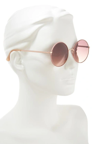 Shop Bp. Oversize Glitter Metal Round Sunglasses In Rose Gold