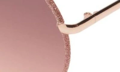 Shop Bp. Oversize Glitter Metal Round Sunglasses In Rose Gold