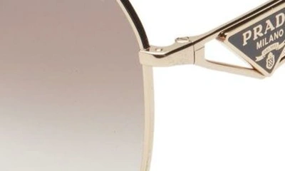 Shop Prada 57mm Gradient Round Sunglasses In Dark Grey