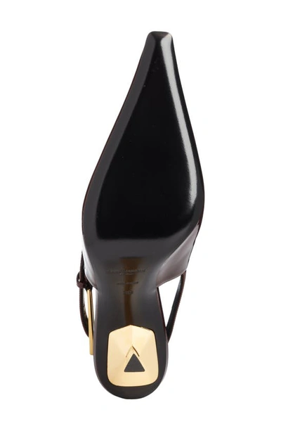 Saint Laurent Lee Embellished Patent-leather Slingback Pumps In Burgundy