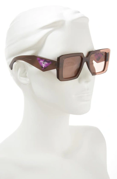 Shop Prada 51mm Square Sunglasses In Light Brown