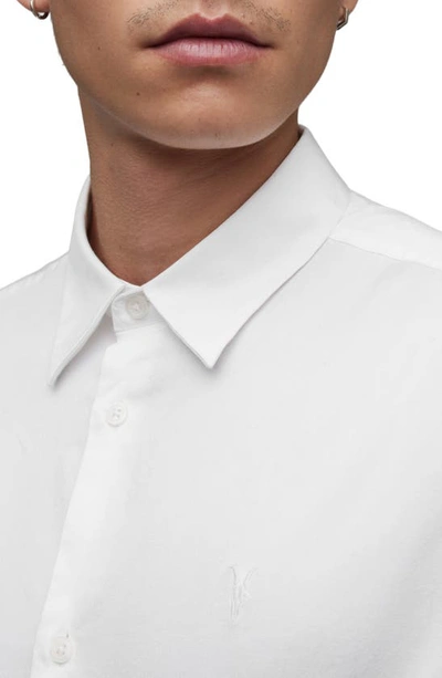 Allsaints Simmons Cotton Button-up Shirt In Optic White