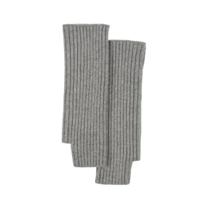 Shop Chalk Lucia Grey Rib Knit Wrist Warmer Gloves