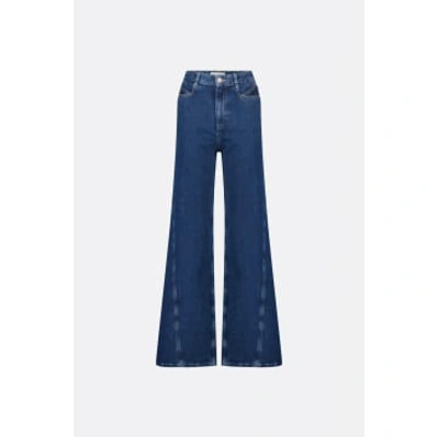 Shop Fabienne Chapot Bonnie Wide Jeans Dark Denim In Blue
