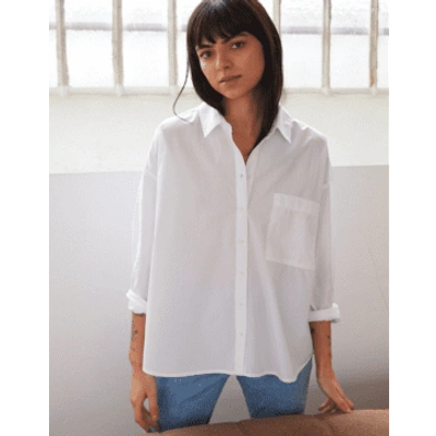 Shop Sacrecoeur Caroline Poplin Shirt Optique White