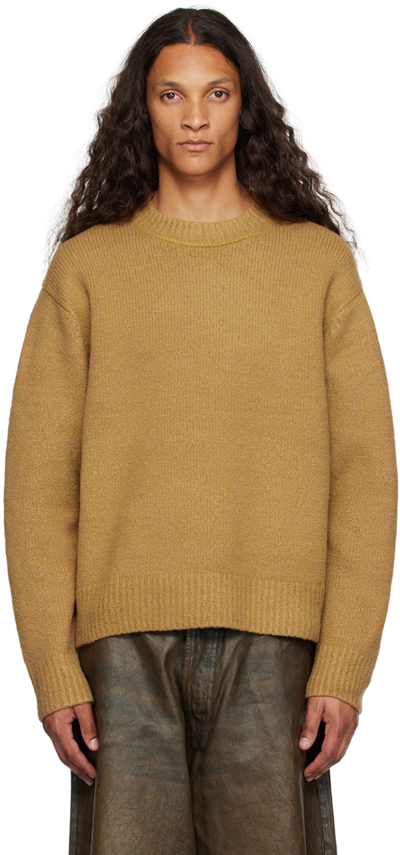 Shop Acne Studios Tan Crewneck Sweater In 640 Camel Brown