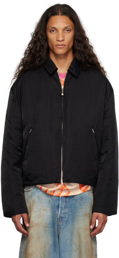 Shop Acne Studios Black Crinkled Down Jacket In Dh2 Stone Black