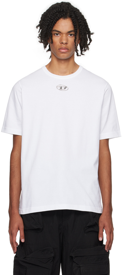 Shop Diesel White T-just-od T-shirt In 100