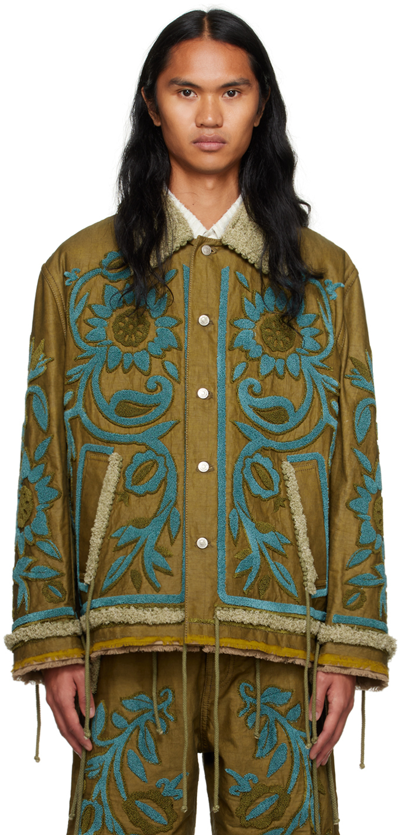 Craig Green Khaki Tapestry Jacket In Olive