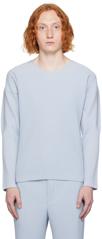 Shop Issey Miyake Blue Monthly Color September Long Sleeve T-shirt In 70-aqua Blue