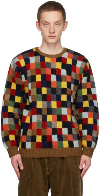 Shop Beams Multicolor Check Sweater In Block91