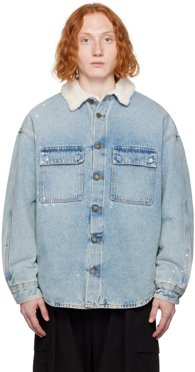 Shop Darkpark Blue Warren Denim Jacket In Lighwashdroplet W058