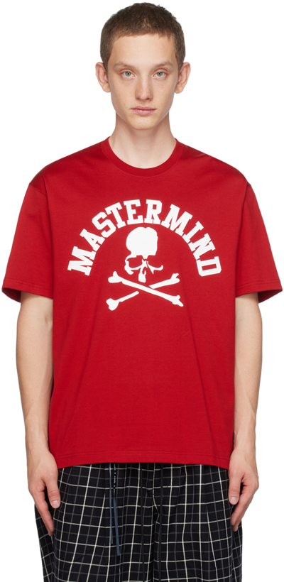 Shop Mastermind Japan Red Skull T-shirt