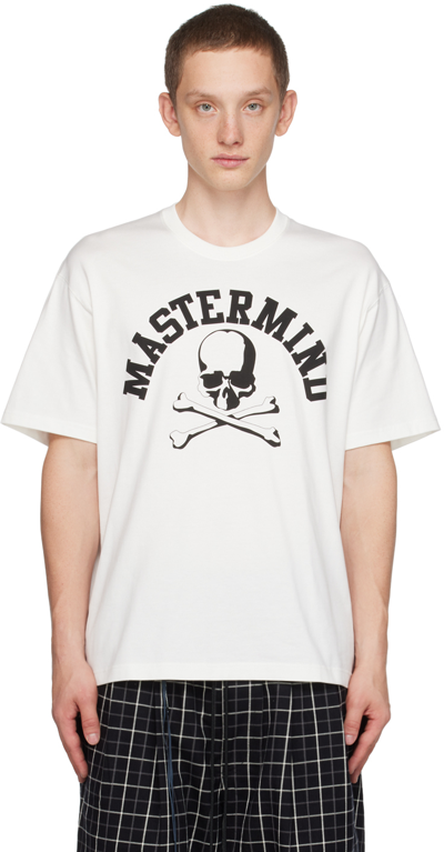 Shop Mastermind Japan White Skull T-shirt