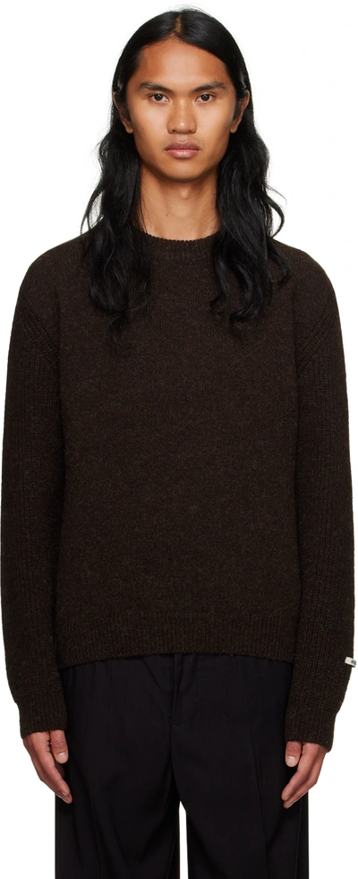 Shop Recto Brown Crewneck Sweater In Vb Vintage Brown